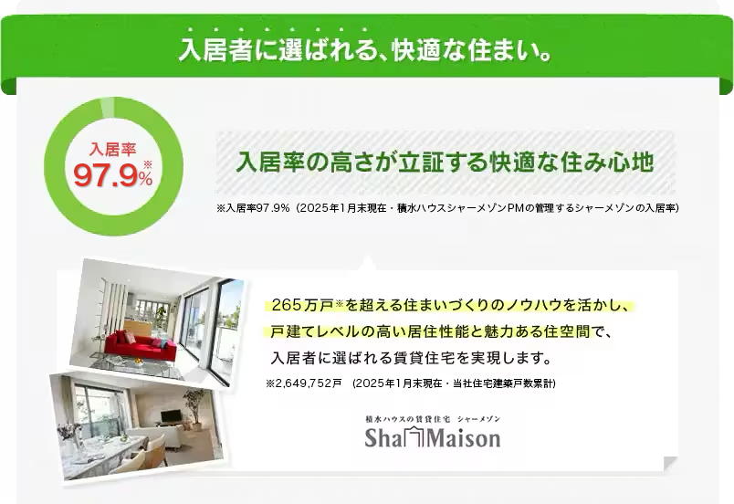 入居者に選ばれる、快適な住まい。